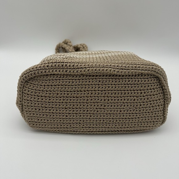 The Sak Crochet Style Handbag Summer Bag 13" Shoulder Bag Beige - Picture 3 of 13